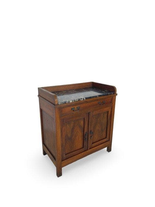 Credenza - Walnoot, Messing, Antiek en Kunst, Antiek | Overige Antiek