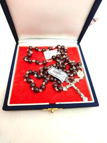 Chapelet - Chapelet rare en argent 925 et perles de grenat