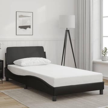 vidaXL Bedframe Dover kunstleer zwart 100x200 cm, Verzenden, Nieuw