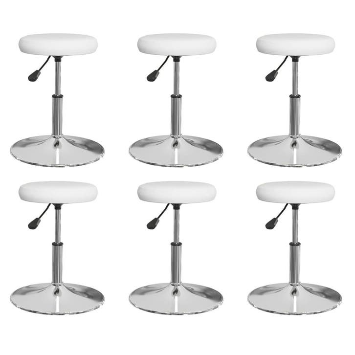 vidaXL Eetkamerstoelen 6 st kunstleer wit, Huis en Inrichting, Stoelen, Nieuw, Verzenden