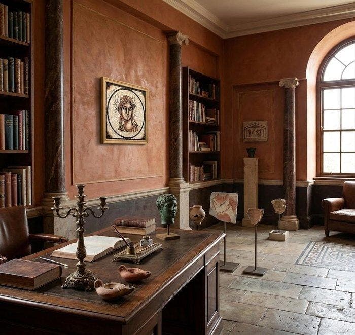 Geïnspireerd door de antieke stijl Mozaïek - 1970-1980 - Een, Antiquités & Art, Curiosités & Brocante