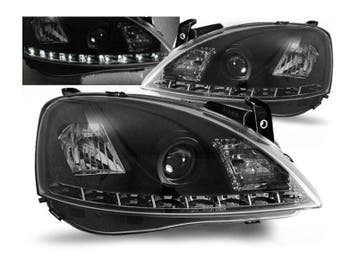 LED DRL koplampen Daylight Black geschikt voor Opel Corsa C, Auto-onderdelen, Verzenden, Nieuw, Opel