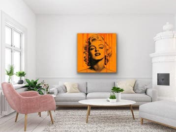 Eric Brumette - MARILYN MONROE ORANGE - Toile L - LIMITED