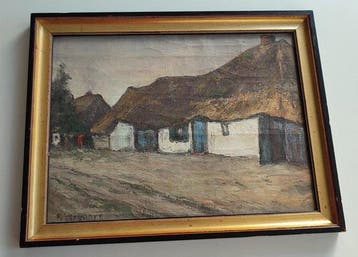 Frank Vervoort (1930-1983) - Expressionistisch landschap met, Antiek en Kunst, Kunst | Schilderijen | Klassiek