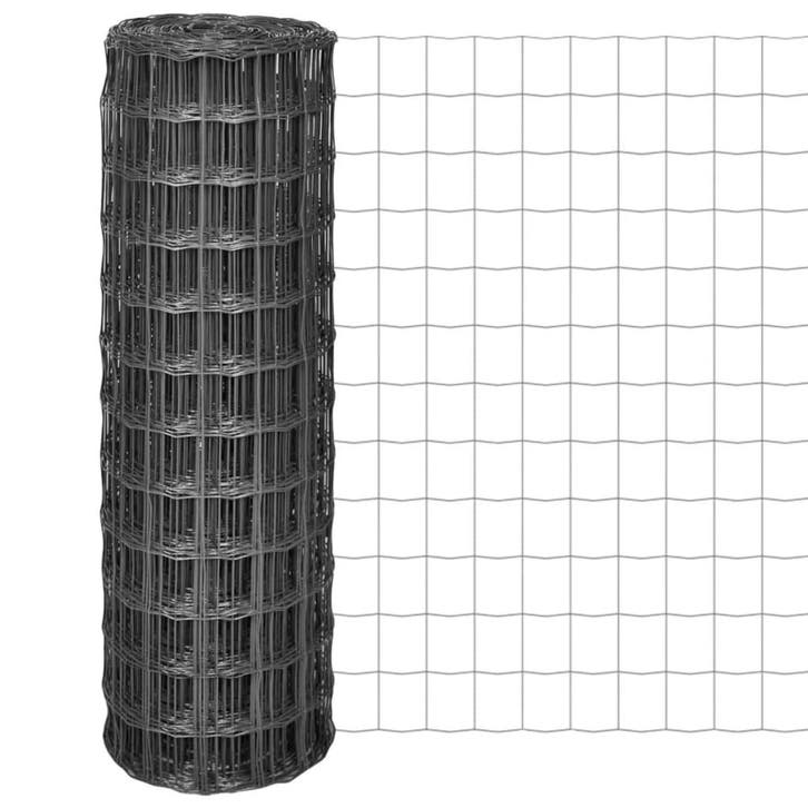 vidaXL Euro hek 10x1,2 m staal grijs, Tuin en Terras, Tuinhekken en Hekwerk, Nieuw, Verzenden