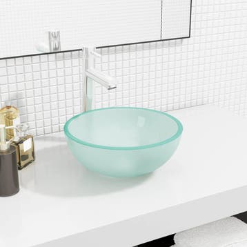 vidaXL Wasbak 30x12 cm gehard glas mat, Verzenden, Nieuw