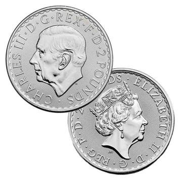 Royaume-Uni. 2 Pounds 1 oz £2 GBP UK Silver Britannia Coin