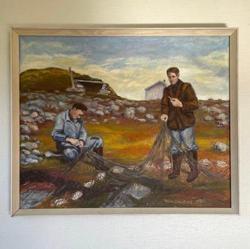 Ruth Barstad - Fishermen Mending Nets