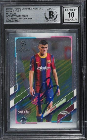 2020-21 Topps Chrome X Aoki UCL - Neon Future - Pedri # 61, Nieuw