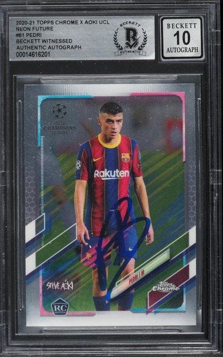 2020-21 Topps Chrome X Aoki UCL - Neon Future - Pedri # 61, Collections, Autocollants