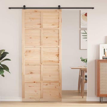 vidaXL Schuifdeur 90 x 2,5 x 208 cm Massief grenenhout, Verzenden, Nieuw