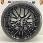Porsche Cayenne E3 ORIGINELE 21 RS Spyder zwart met banden, Ophalen, Gebruikt, Banden en Velgen, 21 inch