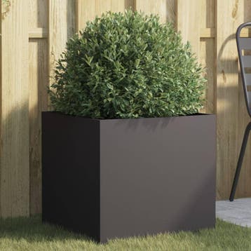 vidaXL Plantenbak 49x47x46 cm staal zwart, Verzenden, Nieuw