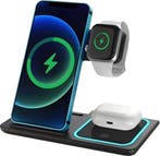 2dekans | Nuvance Draadloze Oplader - 3 in 1 - 15W -, Ophalen of Verzenden, Nieuw