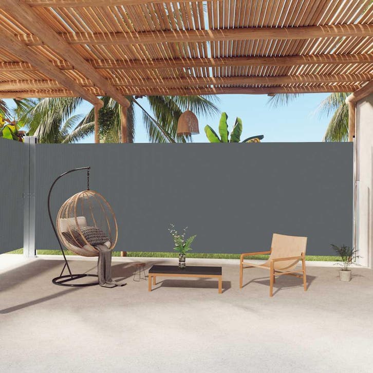 vidaXL Windscherm uittrekbaar 220x1000 cm antracietkleurig, Tuin en Terras, Parasols, Nieuw, Verzenden