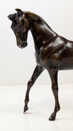 Statue, bronzen beeld paard met een opvallende bijna zwarte