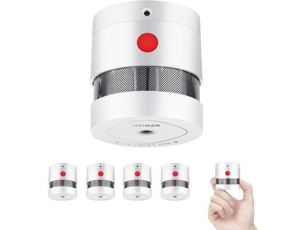 Veiling - Heiman mini rookmelder set van 5, Doe-het-zelf en Bouw, Alarmsystemen