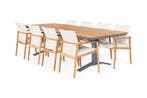 Suns Florine dining set teak met Stockholm tuintafel 280 x, Nieuw