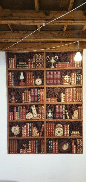 Exclusief wandtapijt Libreria Retró in weefkunst - 190×140