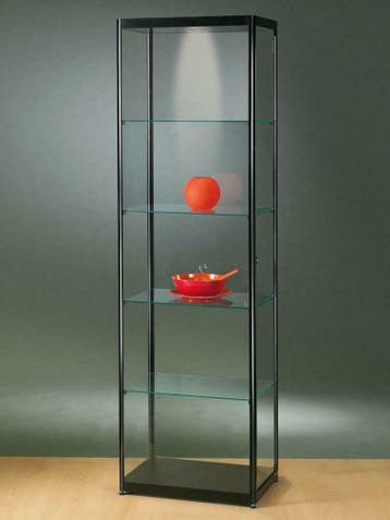 *TIP*  Luxe glazen vitrinekast zwart 60 cm, Ophalen of Verzenden