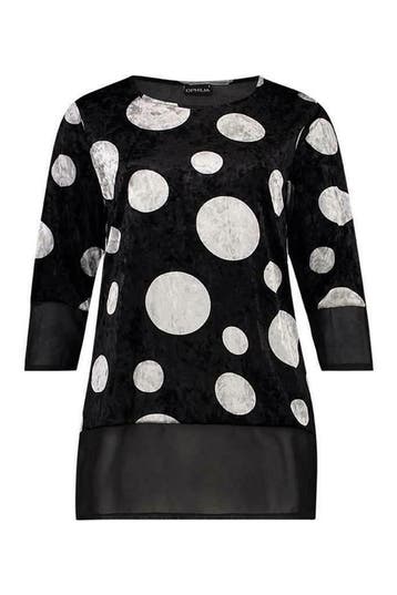 Shirt Sophilia Suzy velvet dots maat 46, Verzenden, Nieuw