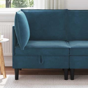 vidaXL Sofa met opslag Blauw Fluweel, Verzenden