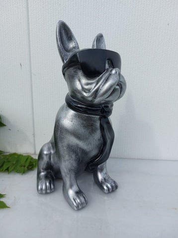 Beeld, French bulldog with tie and sunglasses - 40 cm -, Antiek en Kunst