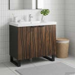 vidaXL Wastafel kabinet voor de badkamer Walnotenhout 62 x, Verzenden, Nieuw