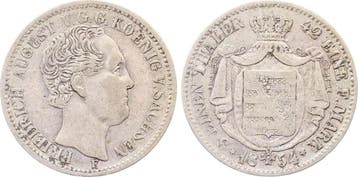 Duitsland 1/3 taler, daalder Sachsen 1854 Aks 103, J 86 f..., Verzenden