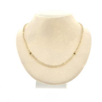9 karaat saffier kralenketting, Gebruikt, Geel, Ophalen of Verzenden, Met edelsteen