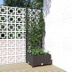 vidaXL Plantenbak met trellis zwart 40x40x121,5 cm PP, Verzenden