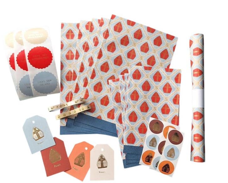 Inpakset Mijter Sinterklaas (VOORDEELSET), Diversen, Cadeaupapier, Nieuw, Ophalen of Verzenden