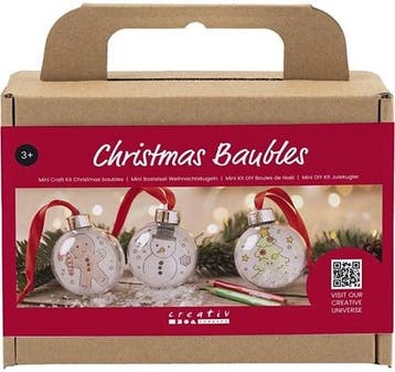 DIYkit Pakket Hobbyset Mini Hobbyset Kerstbal met tekening