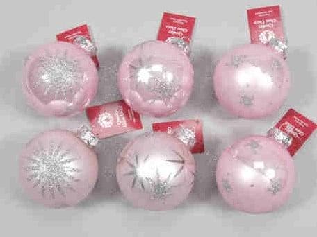 Kerstballen glas Powder Pink 12 stuks, Huis en Inrichting, Woonaccessoires | Kunstplanten en Kunstbloemen, Nieuw