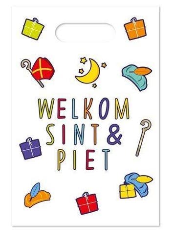 Uitdeelzakjes Welkom Sint & Pieten 6st, Verzenden