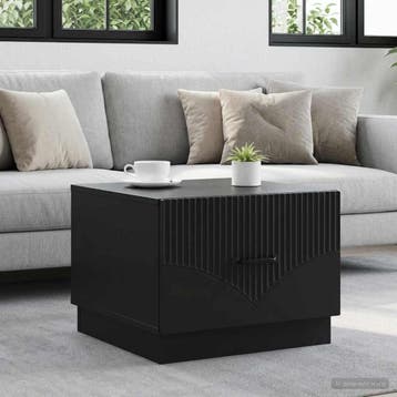 vidaXL Salontafel Zwart 49 x 50 x 37 cm Bewerkt hout, Verzenden, Nieuw