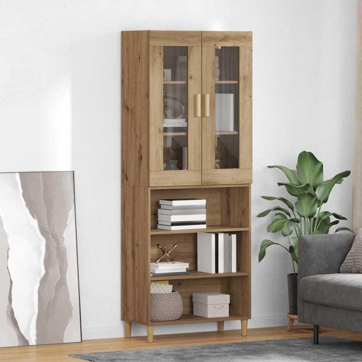 vidaXL Highboard Artisan Eiken 69,5 x 34 x 180 cm, Huis en Inrichting, Kasten | Dressoirs, Nieuw, Verzenden