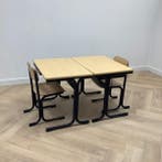 complete schoolset Galvanitas 10 stuks tafels + stoelen, Huis en Inrichting, Stoelen, Gebruikt, Hout, Vijf, Zes of meer stoelen