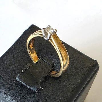 Bague - 18 carats Or jaune Diamant (Naturelle)