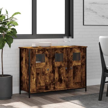 vidaXL Dressoir 100x35x70 cm bewerkt hout gerookt, Verzenden