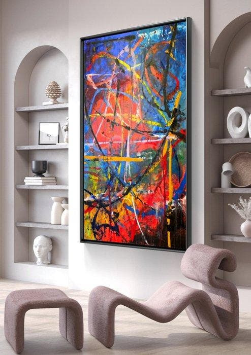 Micha Lenartowicz - Abstract Composition - XXL, Antiquités & Art, Art | Peinture | Moderne