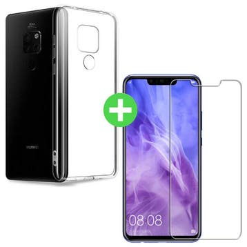 Huawei Mate 20 X Transparant TPU Hoesje + Screen Protector, Verzenden