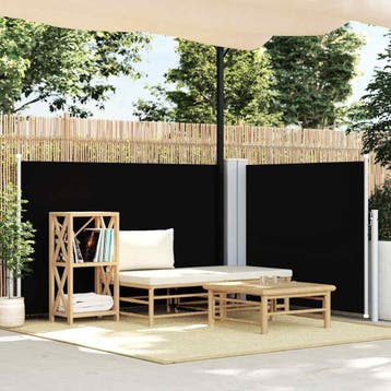 vidaXL Windscherm uittrekbaar 120x600 cm zwart, Verzenden, Nieuw
