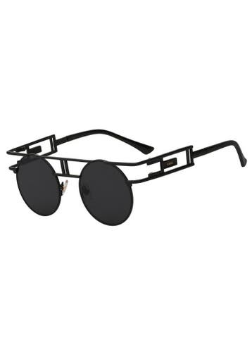 KIMU® Ronde Zonnebril Steampunk Burning Man Zwart Montuur Ro, Ophalen of Verzenden, Nieuw, Zwart