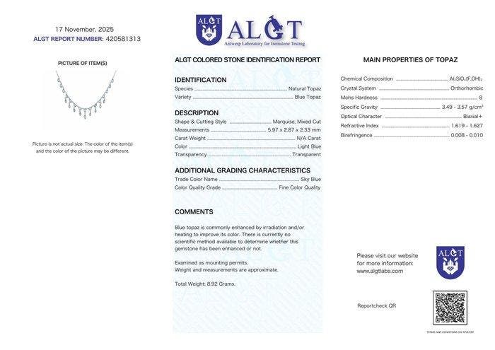 Zonder minimumprijs - Halsketting Zilver - Topaz -, Bijoux, Sacs & Beauté, Colliers