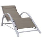vidaXL Ligbed textileen en aluminium taupe, Verzenden