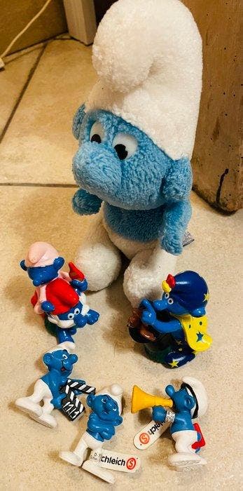 Pejo - Speelgoed Lotto Puffi vintage smurfs con peluche, 2, Antiquités & Art, Antiquités | Autres Antiquités