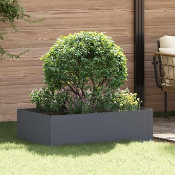 vidaXL Gazonrand 100 x 60 x 35 cm Staal Antracietkleurig, Verzenden
