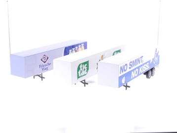 Schaal 1:50 Lion Car Set 3 aanhangers: No smint no kiss,..., Ophalen of Verzenden, Gebruikt