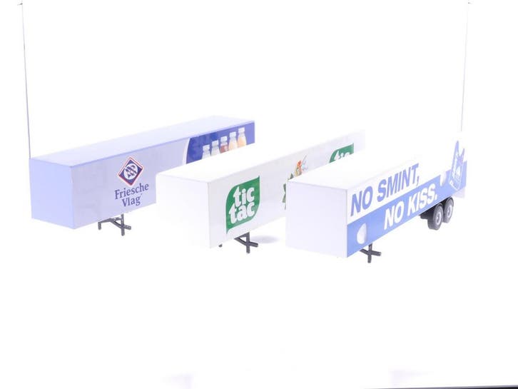 Schaal 1:50 Lion Car Set 3 aanhangers: No smint no kiss,..., Hobby & Loisirs créatifs, Voitures miniatures | 1:50, Enlèvement ou Envoi